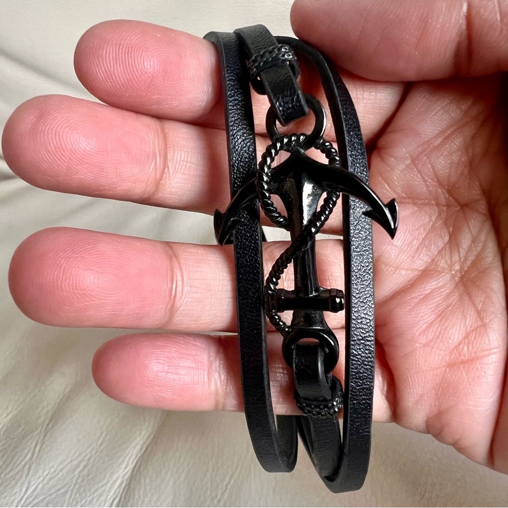 He Rocks Mens Bracelet Black Leather Wrap Bands